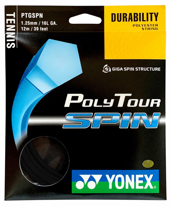 Yonex POLY TOUR SPIN BLACK 12m Set