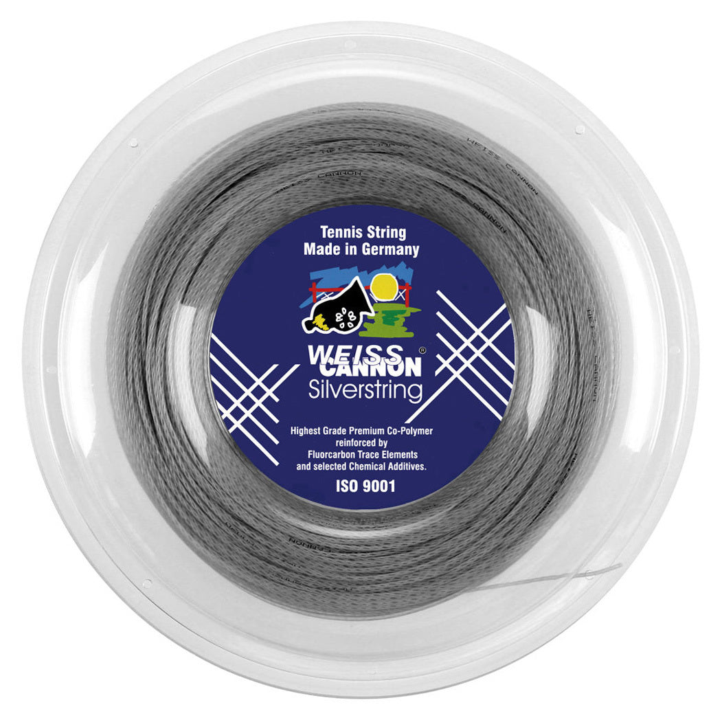 Corde à Raquette Weiss Cannon Silverstring - Copolymère 1.25mm, Bobine 200m - Pour Tennis, Re-cordage
